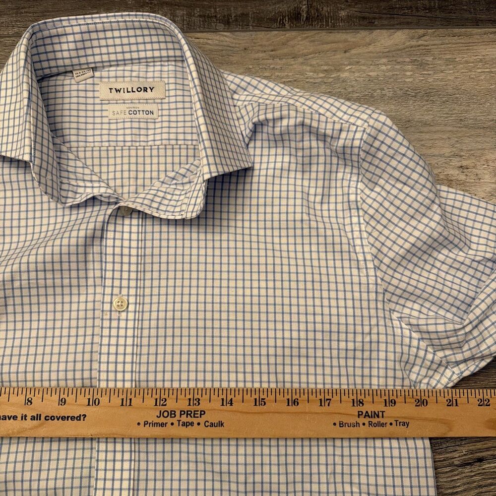 Twillory Button Up Dress Shirt Men's 15.5 34/35 Tailored Fit Safe Cotton Stretch - Picture 4 of 6